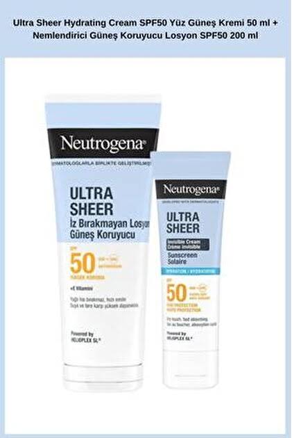 Neutrogena Ultra Sheer SPF50+ Güneş Losyonu (200 ml) krem